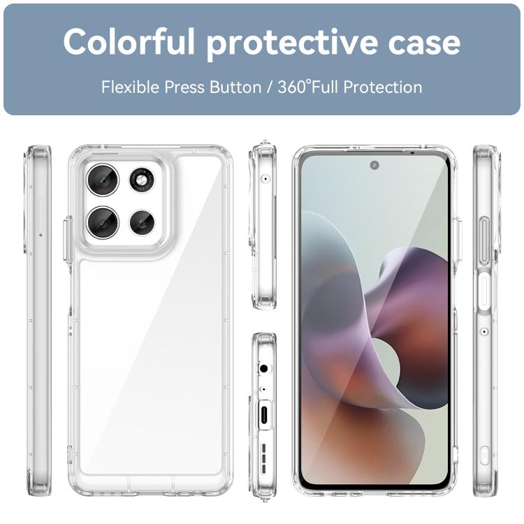 For Motorola Moto G66y 5G Colorful Series Acrylic Hybrid TPU Phone Case(Transparent) - free shipping - PMC TechLife - Order now!