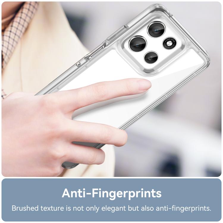 For Motorola Moto G66y 5G Colorful Series Acrylic Hybrid TPU Phone Case(Transparent) - free shipping - PMC TechLife - Order now!