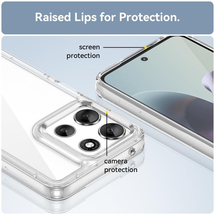 For Motorola Moto G66y 5G Colorful Series Acrylic Hybrid TPU Phone Case(Transparent) - free shipping - PMC TechLife - Order now!