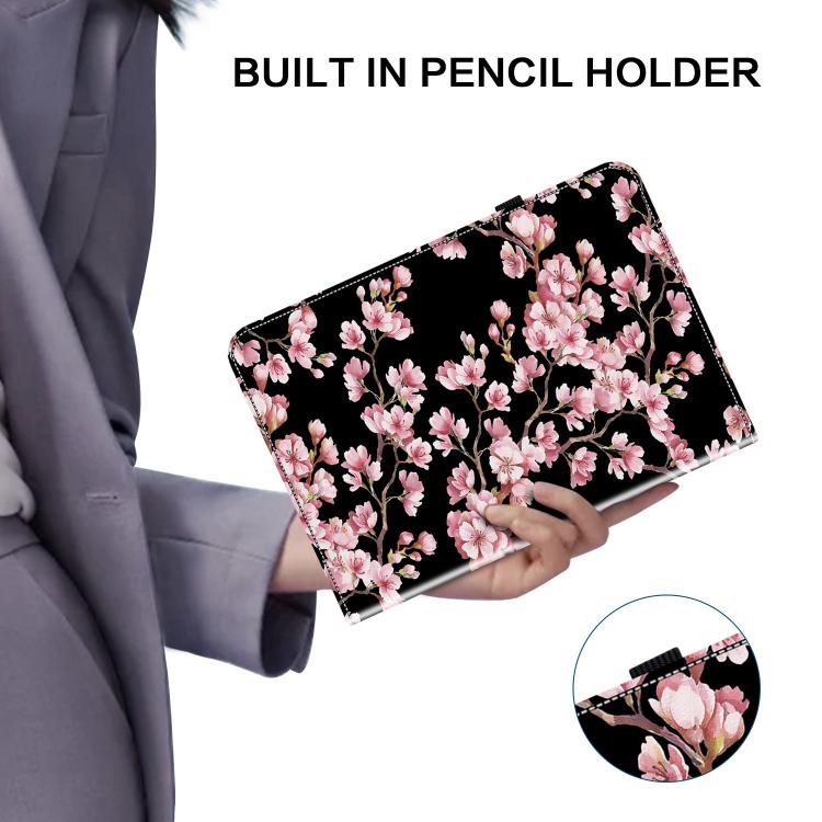 For Tecno Megapad 11 Crystal Texture Painted Leather Tablet Case(Plum Bossom) - Others by PMC TechLife | Online Shopping South Africa | PMC TechLife | Buy Now Pay Later Mobicred