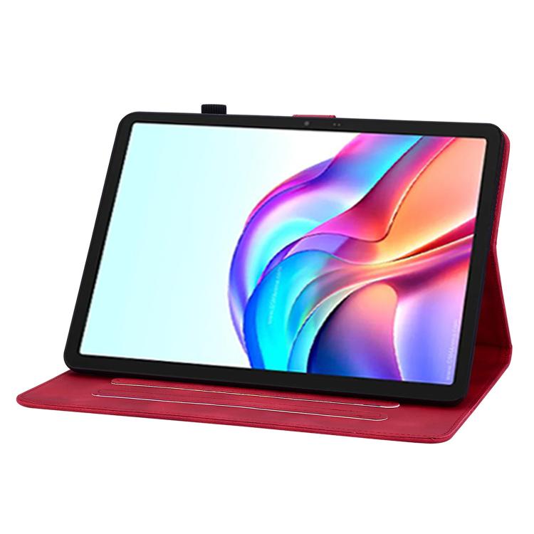 For Tecno Megapad 11 Lily Embossed Leather Tablet Case(Red) - Others by PMC TechLife | Online Shopping South Africa | PMC TechLife | Buy Now Pay Later Mobicred