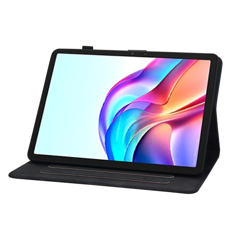 For Tecno Megapad 11 Lily Embossed Leather Tablet Case(Black) - Others by PMC TechLife | Online Shopping South Africa | PMC TechLife | Buy Now Pay Later Mobicred