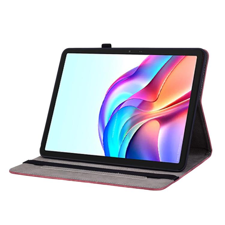 For Tecno Megapad 11 Butterfly Rose Embossed Leather Tablet Case(Red) - Others by PMC TechLife | Online Shopping South Africa | PMC TechLife | Buy Now Pay Later Mobicred