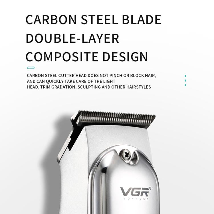 VGR V-071 5W Carbon Steel Blade USB Electric Hair Clipper(Silver) - free shipping - PMC TechLife - Order now!