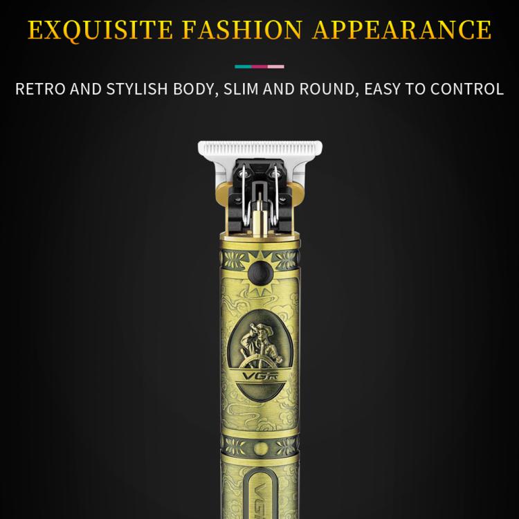 VGR V-085 Vintage Hairstyles Carving USB Electric Hair Clipper(Gold) - free shipping - PMC TechLife - Order now!