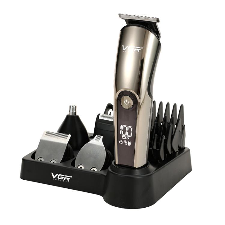VGR V-107 11-in-1 IPX6 Digital Display Electric Hair Clipper Kit(Gold) - Hair Trimmer by VGR | Online Shopping South Africa | PMc TechLife | Buy Now Pay Later Mobicred