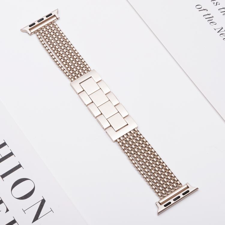 For Apple Watch 46mm / 49mm / 45mm / 44mm 6-Chain Stainless Steel Watch Band(Starlight) - free shipping - PMc TechLife - Order now!