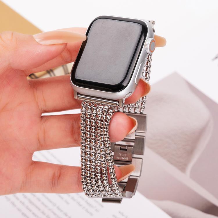 For Apple Watch 42mm / 41mm / 40mm / 38mm 6-Chain Stainless Steel Watch Band(Silver) - free shipping - PMc TechLife - Order now!