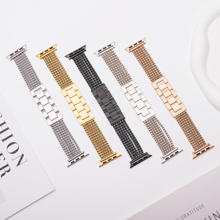 For Apple Watch 42mm / 41mm / 40mm / 38mm 6-Chain Stainless Steel Watch Band(Starlight) - free shipping - PMc TechLife - Order now!