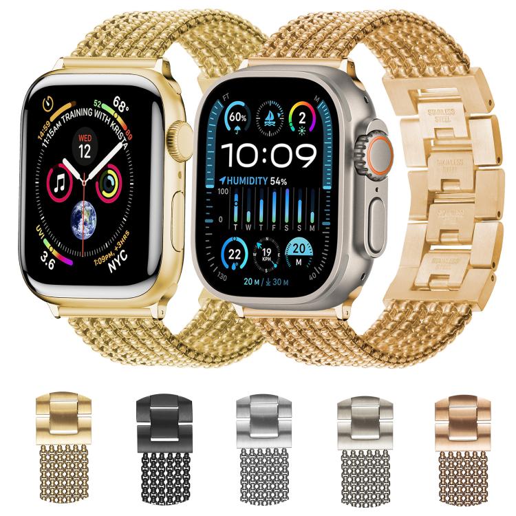 For Apple Watch 46mm / 49mm / 45mm / 44mm 6-Chain Stainless Steel Watch Band(Black) - Watch Bands by PMc TechLife | Online Shopping South Africa | PMc TechLife | Buy Now Pay Later Mobicred