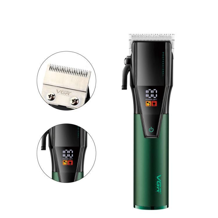 VGR V-677 LED Digital Display Electric Hair Clipper & Trimmer Set(Green) - free shipping - PMC TechLife - Order now!