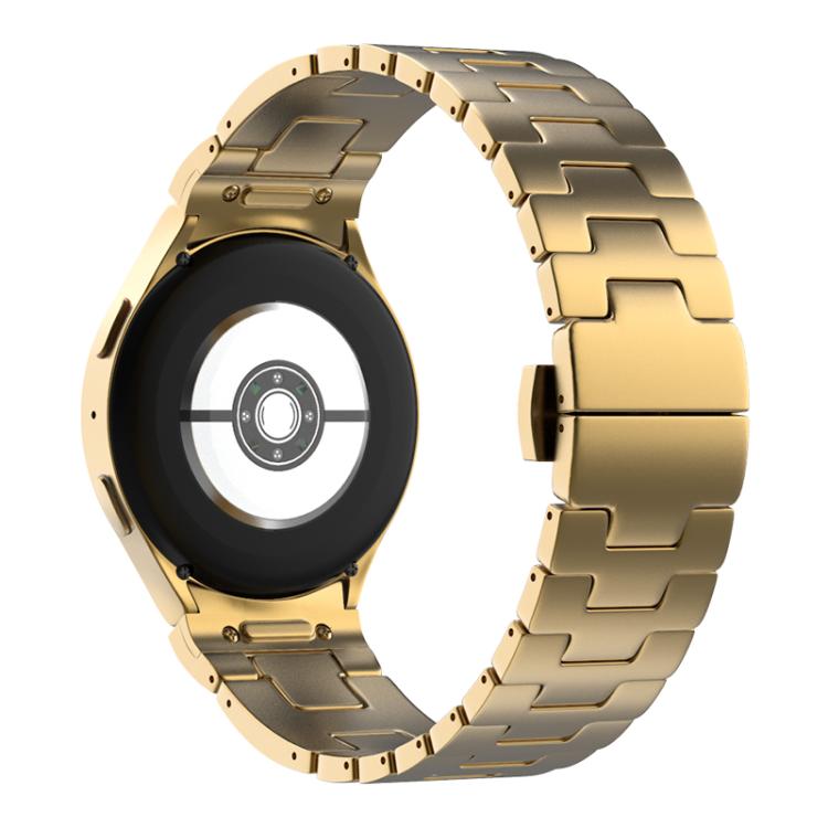 For Samsung Galaxy Watch  7 / 6 / 5 / 4 Quick Release Button H Shaped Stainless Steel Watch Band(Gold) - free shipping - PMC TechLife - Order now!