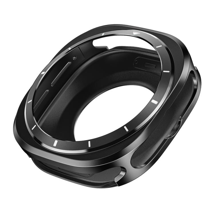 For Samsung Galaxy Watch Ultra 47mm Aluminum Alloy Metal PC Watch Protective Case(Black White) - Watch Cases by PMC TechLife | Online Shopping South Africa | PMC TechLife | Buy Now Pay Later Mobicred