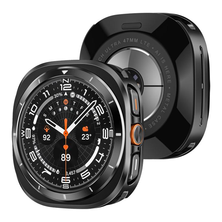 For Samsung Galaxy Watch Ultra 47mm Aluminum Alloy Metal PC Watch Protective Case(Black White) - Watch Cases by PMC TechLife | Online Shopping South Africa | PMC TechLife | Buy Now Pay Later Mobicred