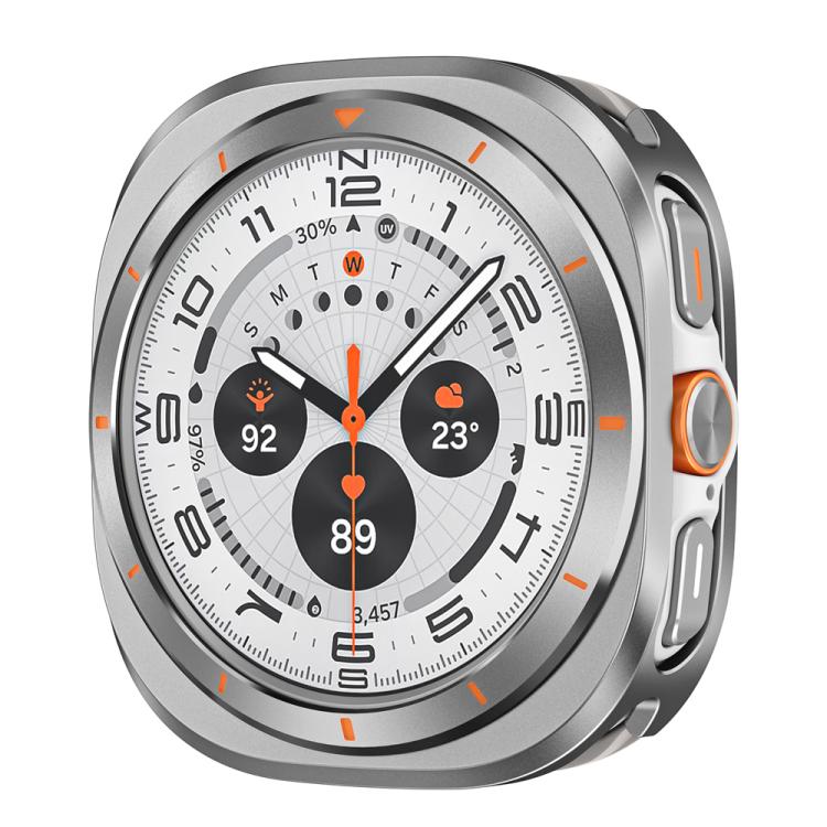 For Samsung Galaxy Watch Ultra 47mm Aluminum Alloy Metal PC Watch Protective Case(Grey Orange) - Watch Cases by PMC TechLife | Online Shopping South Africa | PMC TechLife | Buy Now Pay Later Mobicred