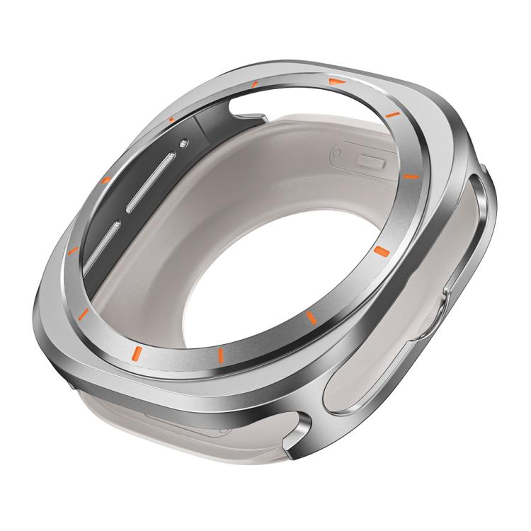 For Samsung Galaxy Watch Ultra 47mm Aluminum Alloy Metal PC Watch Protective Case(Grey Orange) - Watch Cases by PMC TechLife | Online Shopping South Africa | PMC TechLife | Buy Now Pay Later Mobicred