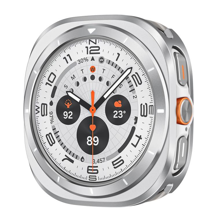 For Samsung Galaxy Watch Ultra 47mm Aluminum Alloy Metal PC Watch Protective Case(Silver Orange) - free shipping - PMC TechLife - Order now!