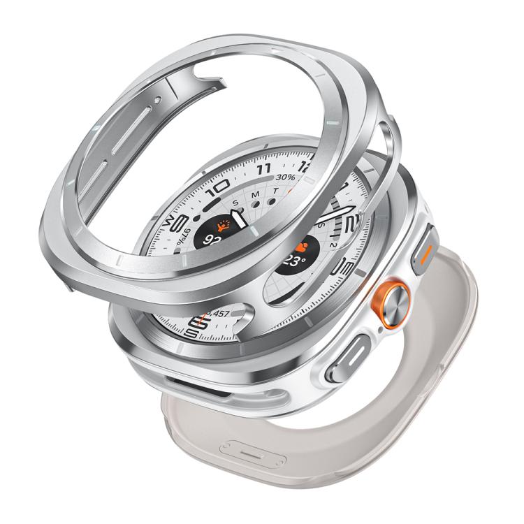 For Samsung Galaxy Watch Ultra 47mm Aluminum Alloy Metal PC Watch Protective Case(Silver Orange) - free shipping - PMC TechLife - Order now!