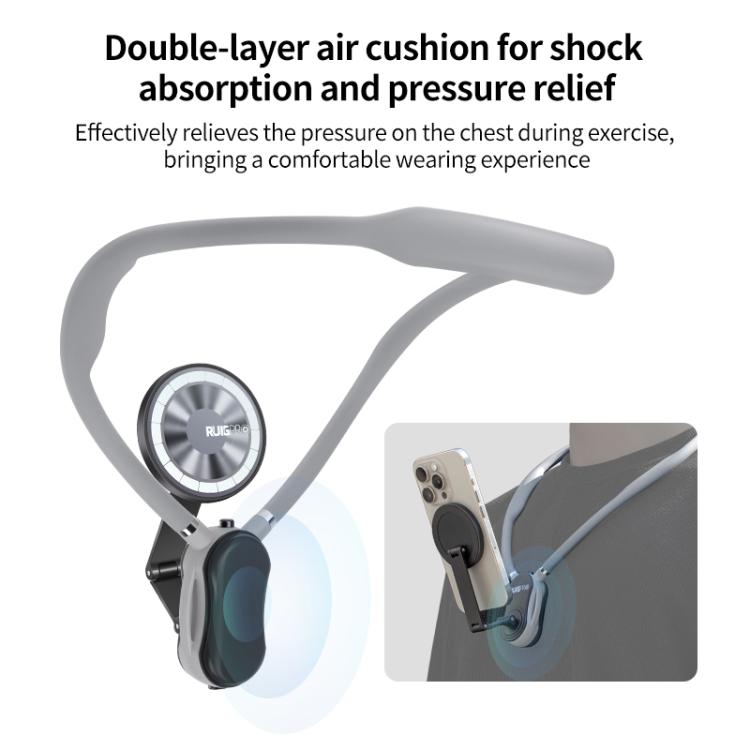 RUIGPRO Magnetic Neck Mount Anti-shake Phone Bracket(Grey) - free shipping - PMC TechLife - Order now!