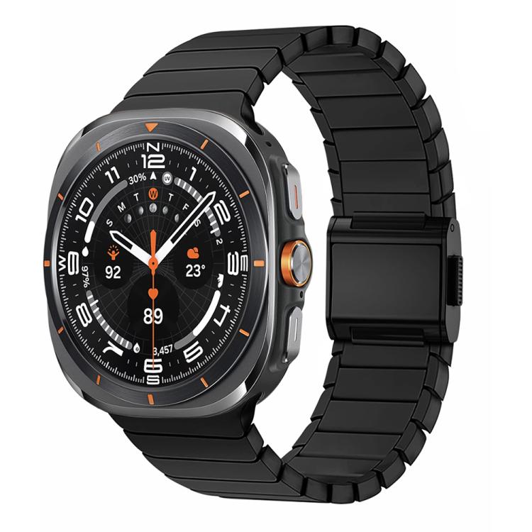 For Samsung Galaxy Watch Ultra 47mm Bamboo Norman Buckle Stainless Steel Watch Band(Black) - Watch Bands by PMc TechLife | Online Shopping South Africa | PMc TechLife | Buy Now Pay Later Mobicred