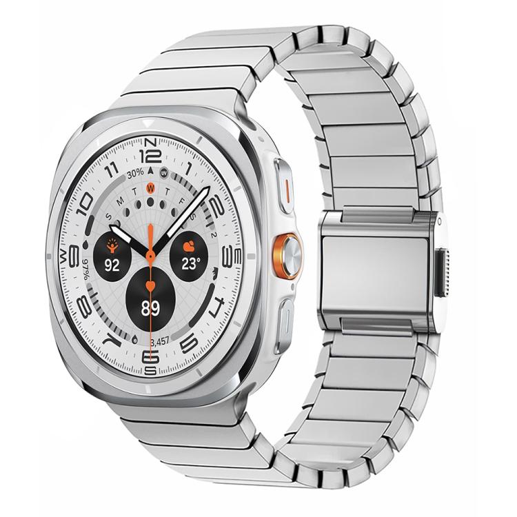 For Samsung Galaxy Watch Ultra 47mm Bamboo Norman Buckle Stainless Steel Watch Band(Silver) - free shipping - PMc TechLife - Order now!