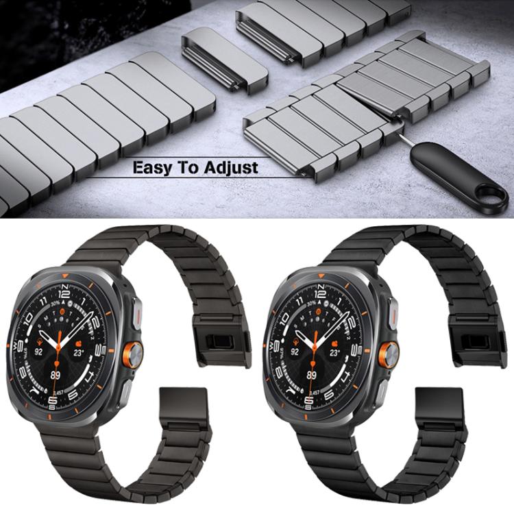 For Samsung Galaxy Watch Ultra 47mm Bamboo Norman Buckle Titanium Alloy Watch Band(Black) - Watch Bands by PMc TechLife | Online Shopping South Africa | PMc TechLife | Buy Now Pay Later Mobicred