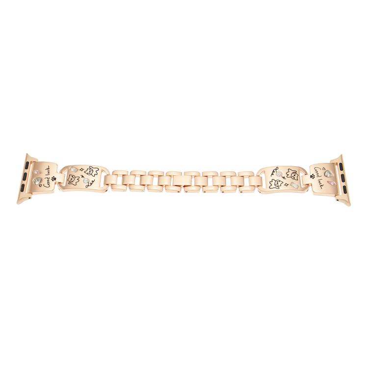For Apple Watch 42mm / 41mm / 40mm / 38mm Colored Diamond Cat Stainless Steel Watch Band(Rose Gold) - free shipping - PMc TechLife - Order now!