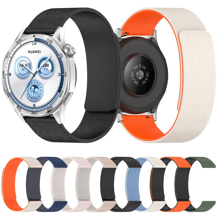 22mm Cloud Wood Grain Silicone Magnetic Watch Band(Dark Green Black) - 22mm Bands by PMc TechLife | Online Shopping South Africa | PMc TechLife | Buy Now Pay Later Mobicred