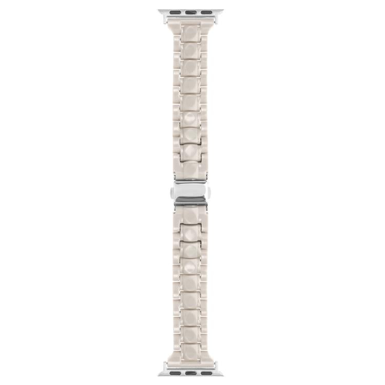 For Apple Watch 46mm / 49mm / 45mm / 44mm Small Waist Rhombus Three-bead Resin Watch Band(Milk Tea) - free shipping - PMc TechLife - Order now!