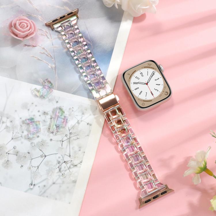 For Apple Watch 46mm / 49mm / 45mm / 44mm Small Waist Rhombus Three-bead Resin Watch Band(Colorful) - free shipping - PMc TechLife - Order now!