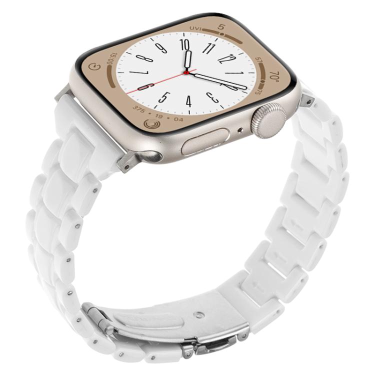 For Apple Watch 46mm / 49mm / 45mm / 44mm Small Waist Rhombus Three-bead Resin Watch Band(White) - free shipping - PMc TechLife - Order now!