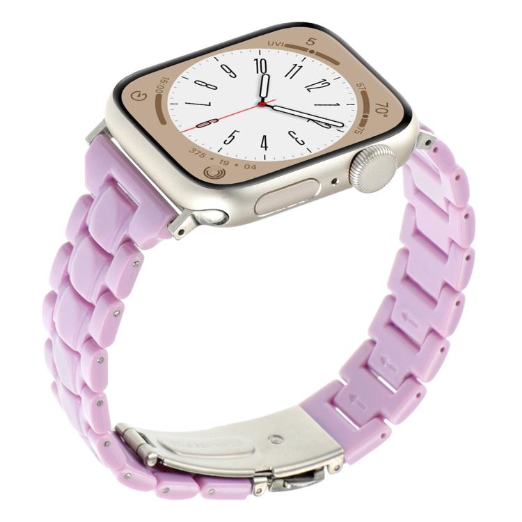 For Apple Watch 46mm / 49mm / 45mm / 44mm Small Waist Rhombus Three-bead Resin Watch Band(Purple) - free shipping - PMc TechLife - Order now!