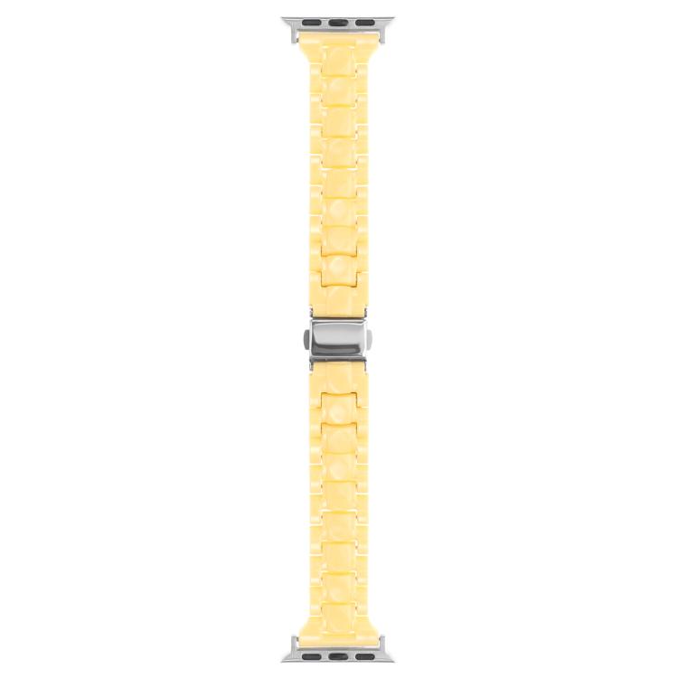 For Apple Watch 42mm / 41mm / 40mm / 38mm Small Waist Rhombus Three-bead Resin Watch Band(Lemon Yellow) - free shipping - PMc TechLife - Order now!