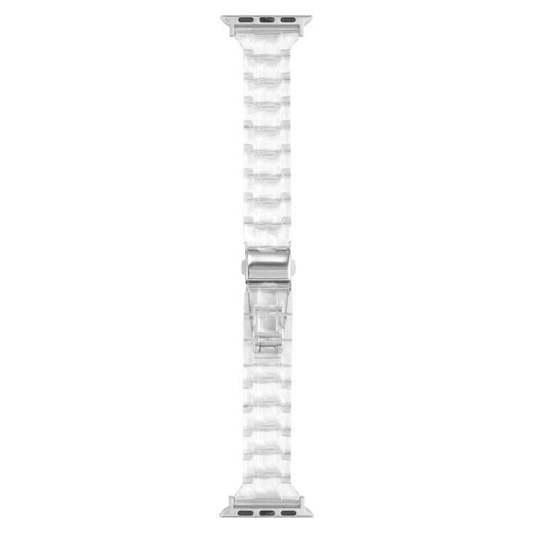 For Apple Watch 42mm / 41mm / 40mm / 38mm Small Waist Rhombus Three-bead Resin Watch Band(Transparent) - free shipping - PMc TechLife - Order now!