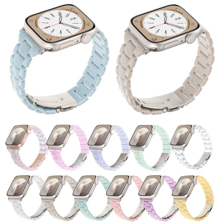 For Apple Watch 42mm / 41mm / 40mm / 38mm Small Waist Rhombus Three-bead Resin Watch Band(Gradient Blue) - free shipping - PMc TechLife - Order now!