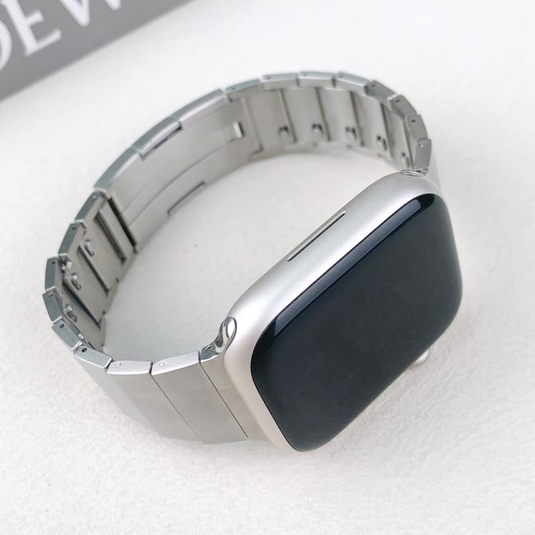 For Apple Watch 46mm / 49mm / 45mm / 44mm Single Bead Side-removable Stainless Steel Watch Band(Silver) - free shipping - PMc TechLife - Order now!