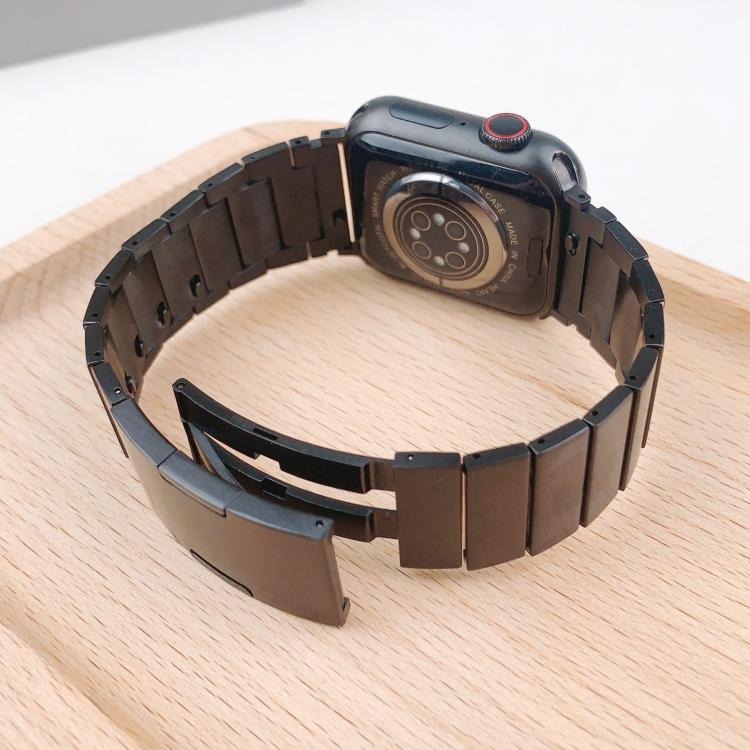 For Apple Watch 42mm / 41mm / 40mm / 38mm Single Bead Side-removable Stainless Steel Watch Band(Black) - free shipping - PMc TechLife - Order now!