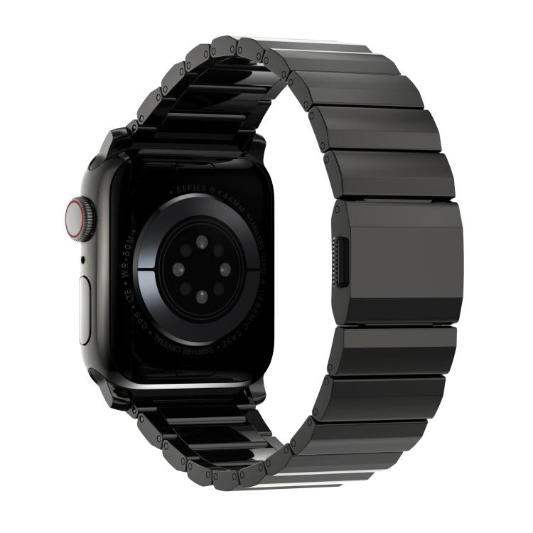 For Apple Watch 46mm / 49mm / 45mm / 44mm Norman Clasp One-Bead Stainless Steel Watch Band(Black) - Watch Bands by PMc TechLife | Online Shopping South Africa | PMc TechLife | Buy Now Pay Later Mobicred