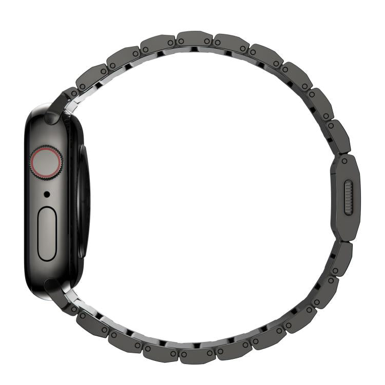 For Apple Watch 46mm / 49mm / 45mm / 44mm Norman Clasp One-Bead Stainless Steel Watch Band(Black) - Watch Bands by PMc TechLife | Online Shopping South Africa | PMc TechLife | Buy Now Pay Later Mobicred