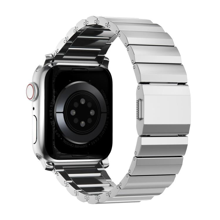 For Apple Watch 46mm / 49mm / 45mm / 44mm Norman Clasp One-Bead Stainless Steel Watch Band(Silver) - free shipping - PMc TechLife - Order now!