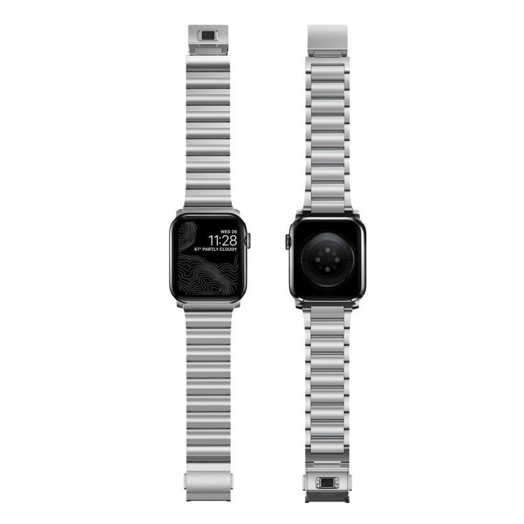 For Apple Watch 46mm / 49mm / 45mm / 44mm Norman Clasp One-Bead Stainless Steel Watch Band(Silver) - free shipping - PMc TechLife - Order now!