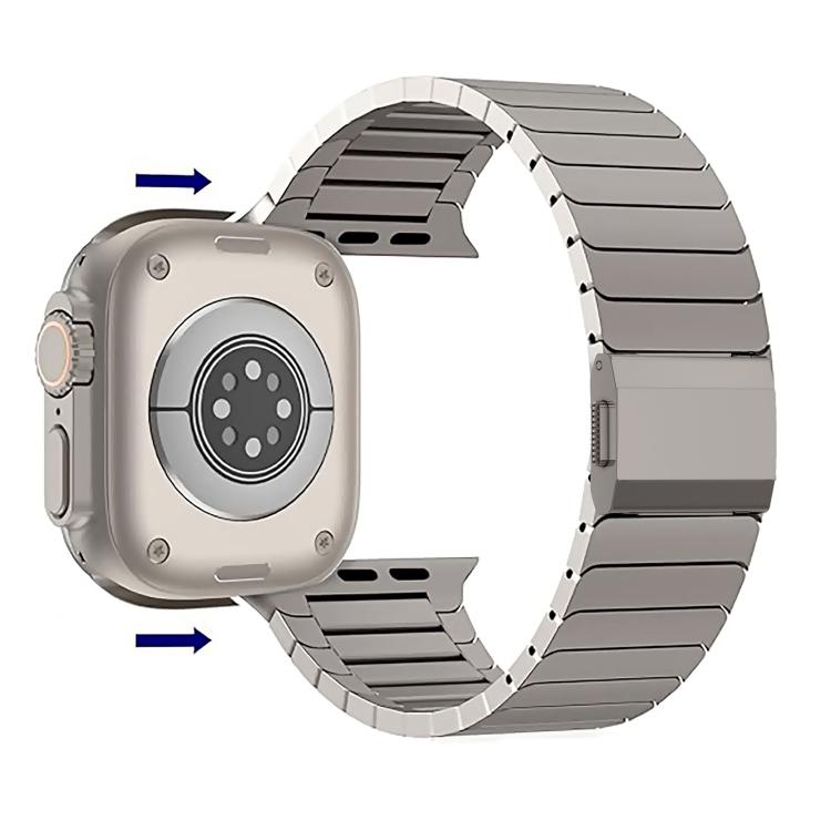 For Apple Watch 46mm / 49mm / 45mm / 44mm Bamboo Norman Buckle Pure Titanium Watch Band(Silver) - free shipping - PMC TechLife - Order now!