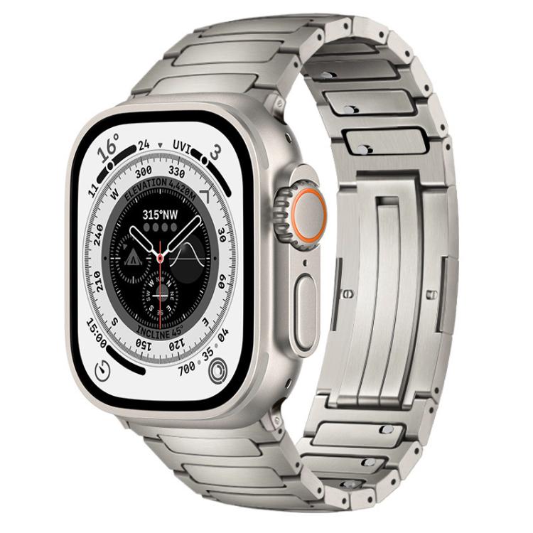 For Apple Watch 46mm / 49mm / 45mm / 44mm Integrated I-Shaped Quick Release Titanium Alloy Watch Band(Silver) - free shipping - PMc TechLife - Order now!