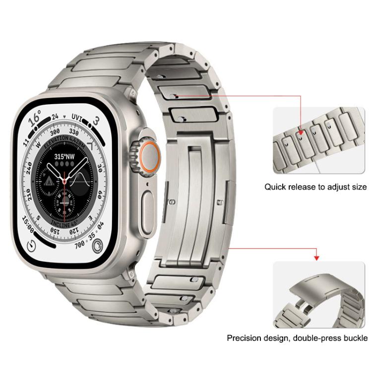 For Apple Watch 46mm / 49mm / 45mm / 44mm Integrated I-Shaped Quick Release Titanium Alloy Watch Band(Silver) - free shipping - PMc TechLife - Order now!