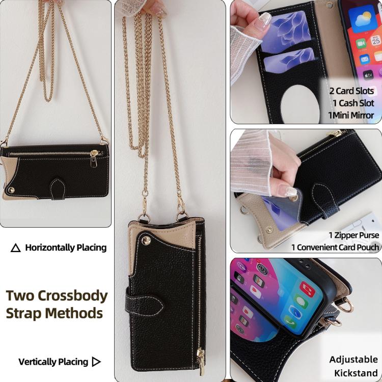 For Nokia G42 / G310 Crossbody Chain Fishtail Litchi Leather Phone Case(Black) - Nokia Cases by PMC TechLife | Online Shopping South Africa | PMC TechLife | Buy Now Pay Later Mobicred