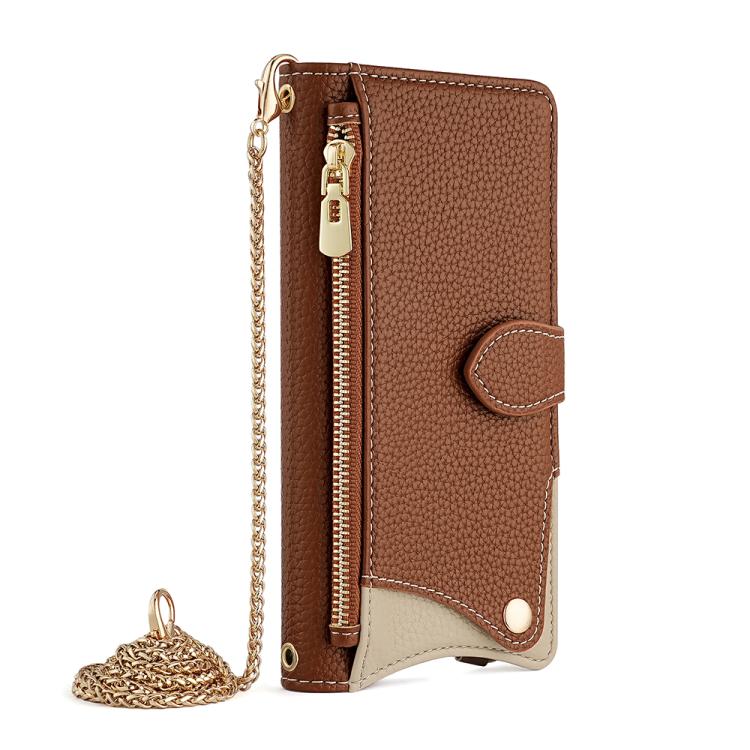 For Nokia G42 / G310 Crossbody Chain Fishtail Litchi Leather Phone Case(Brown) - Nokia Cases by PMC TechLife | Online Shopping South Africa | PMC TechLife | Buy Now Pay Later Mobicred