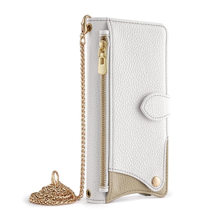 For Asus Zenfone 9 / Zenfone 10 Crossbody Chain Fishtail Litchi Leather Phone Case(White) - ASUS Cases by PMC TechLife | Online Shopping South Africa | PMC TechLife | Buy Now Pay Later Mobicred