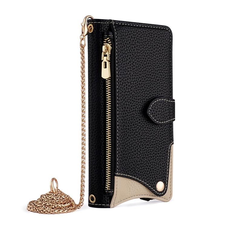 For Google Pixel 6 Pro Crossbody Chain Fishtail Litchi Leather Phone Case(Black) - Google Cases by PMC TechLife | Online Shopping South Africa | PMC TechLife | Buy Now Pay Later Mobicred