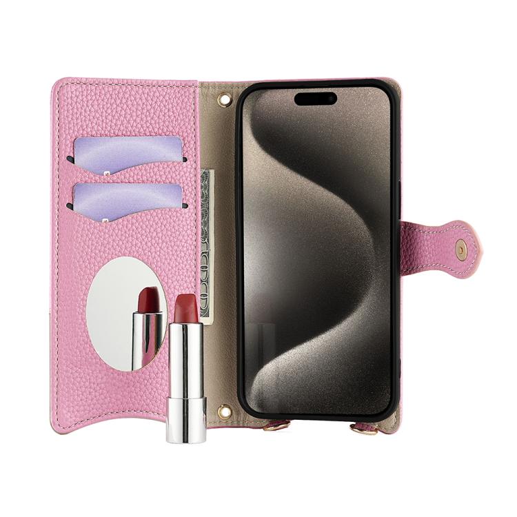 For Google Pixel 6 Pro Crossbody Chain Fishtail Litchi Leather Phone Case(Pink) - Google Cases by PMC TechLife | Online Shopping South Africa | PMC TechLife | Buy Now Pay Later Mobicred