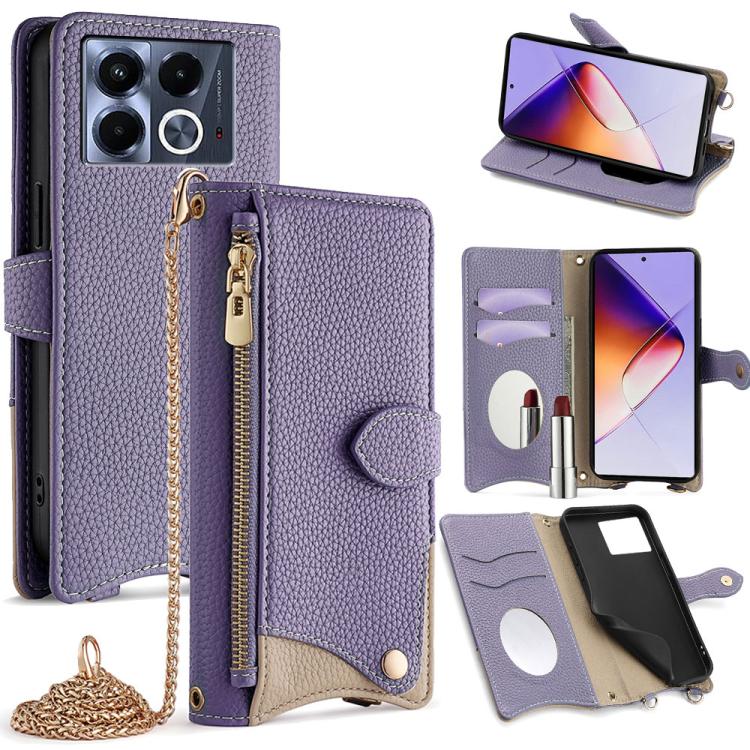 For Infinix Note 40 5G Crossbody Chain Fishtail Litchi Leather Phone Case(Purple) - Infinix Cases by PMC TechLife | Online Shopping South Africa | PMC TechLife | Buy Now Pay Later Mobicred
